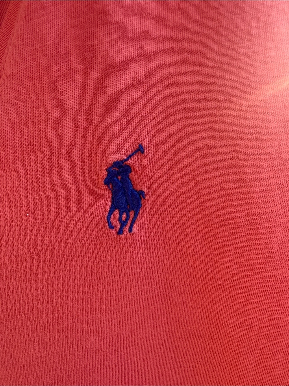Polo by Ralph Lauren Coral Pink V-Neck Short Sleeve Tee - Picture 2 of 6